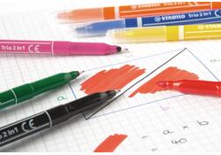 Viltstift STABILO Trio 2 in 1 assorti etui à 10 stuks