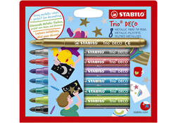 Viltstift STABILO Trio deco metallic assorti etui à 8 stuks