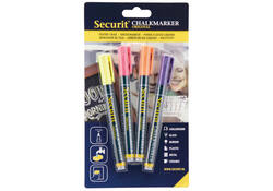 Krijtstift Securit SMA-100 rond ass 1-2mm blister à 4st