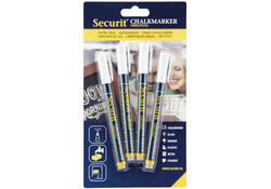 Krijtstift Securit SMA-100 rond wit 1-2mm blister à 4st