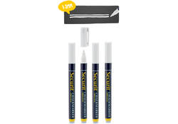 Krijtstift Securit SMA-100 rond wit 1-2mm blister à 4st