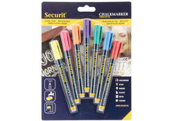 Krijtstift Securit SMA-100 rond ass 1-2mm blister à 7st