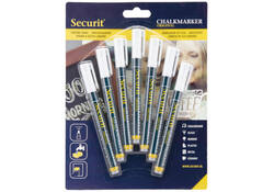 Krijtstift Securit SMA-100 rond wit 1-2mm blister à 7st