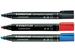 Viltstift Staedtler Lumocolor 350 permanent schuin blauw
