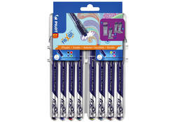 Fineliner Pilot friXion fijn assorti etui à 8 stuks