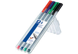 Fineliner Staedtler Triplus 334 assorti 0.3mm 4 stuks