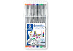 Fineliner Staedtler Pigment 308 0.3mm set à 6st assorti