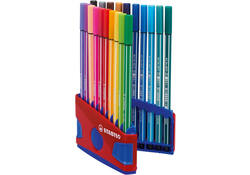 Viltstift STABILO Pen 68/20 ColorParade in rood/blauw etui M ass 20st