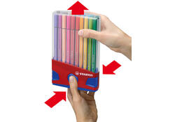 Viltstift STABILO Pen 68/20 ColorParade in rood/blauw etui M ass 20st