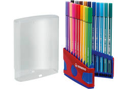 Viltstift STABILO Pen 68/20 ColorParade in rood/blauw etui M ass 20st