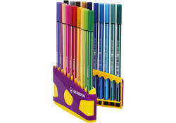 Viltstift STABILO Pen 68/20 ColorParade in antr/roze etui M ass 20st