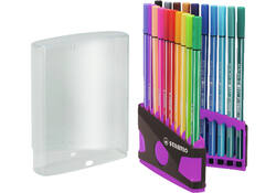 Viltstift STABILO Pen 68/20 ColorParade in antr/roze etui M ass 20st