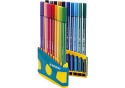 Viltstift STABILO Pen 68/20 ColorParade in antr/turq etui M ass 20st
