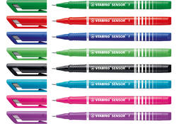 Fineliner STABILO Sensor 189/8 fijn assorti etui à 8 stuks