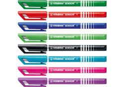 Fineliner STABILO Sensor 189/8 fijn assorti etui à 8 stuks
