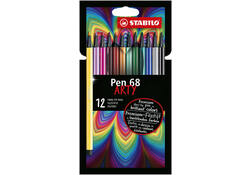 Viltstift STABILO Pen 68/12 Arty medium assorti etui à 12 stuks