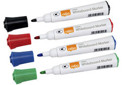 Viltstift Nobo whiteboard Glide rond assorti 3mm 4st