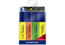 Markeerstift Staedtler 364 Textsurfer set à 3 stuks assorti + 1 geel gratis
