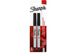 Viltstift Sharpie rond ultra fine zwart blister à 2 stuks