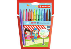 Viltstift STABILO power 280/12 assorti etui à 12 stuks