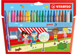 Viltstift STABILO power 280/24 assorti etui à 24 stuks