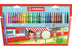 Viltstift STABILO power 280/30 assorti etui à 30 stuks