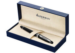Rollerpen Waterman Expert black lacquer CT fijn