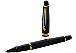 Rollerpen Waterman Expert black lacquer GT fijn