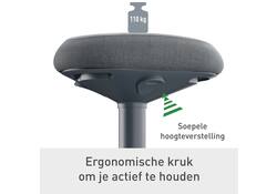 Actieve stakruk Leitz Ergo met comfortzitting