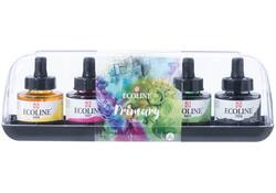 Inkt Talens Ecoline met pipet primary set à 5 ass