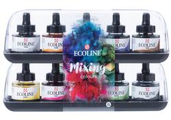 Inkt Talens Ecoline met pipet additional set à 10 ass