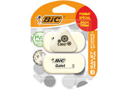 Gum Bic Galet pvc vrij zacht potlood wit blister à 3 stuks