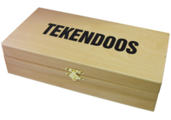 Tekendoos 25x12.5x6.5cm 3 vakken beukenhout