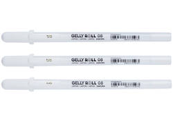 Gelschrijver Sakura Gelly Roll 08 medium 0.4mm set à 3 stuks wit