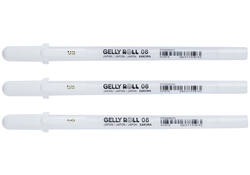 Gelschrijver Sakura Gelly Roll 08 medium 0.4mm set à 3 stuks wit