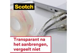Plakband Scotch Crystal 600 19mmx25m transparant + handdispenser