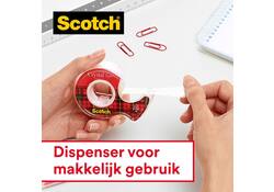 Plakband Scotch Crystal 600 19mmx15m transparant + handdispenser