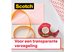 Plakband Scotch Crystal 600 19mmx33m transparant 12+2 gratis