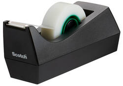 Plakbandhouder Scotch C38 recycled zwart + 3rol magic tape 900 19mmx33m
