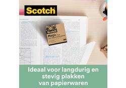 Plakbandhouder Scotch C38 recycled zwart + 3rol magic tape 900 19mmx33m