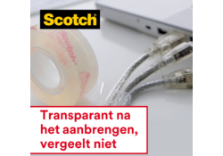 Plakband Scotch Crystal 600 19mmx33m transparant 7+1 gratis