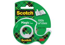 Plakband Scotch Magic 810 19mmx15m onzichtbaar + plakbandhouder
