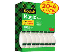 Plakband Scotch Magic 810 19mmx33m onzichtbaar mat 20+4 gratis