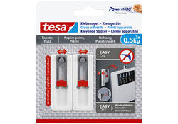 Klevende spijker tesa® kleine apparaten voor behang en pleisterwerk 0,5kg grijs-wit