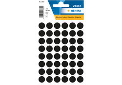 Etiket HERMA 1869 rond 12mm zwart 240stuks