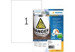 Etiket HERMA 9543 210x297mm weerbestendig wit 40stuks