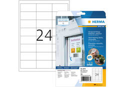 Etiket HERMA 4573 66x33.8mm folie wit 480stuks