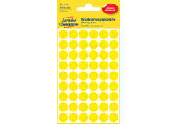 Etiket Avery Zweckform 3144 rond 12mm geel 270stuks