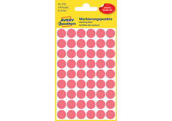 Etiket Avery Zweckform 3147 rond 12mm lichtrood 270stuks