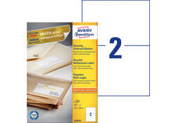Etiket Avery Zweckform LR3655 210x148mm A5 recycled wit 200stuks